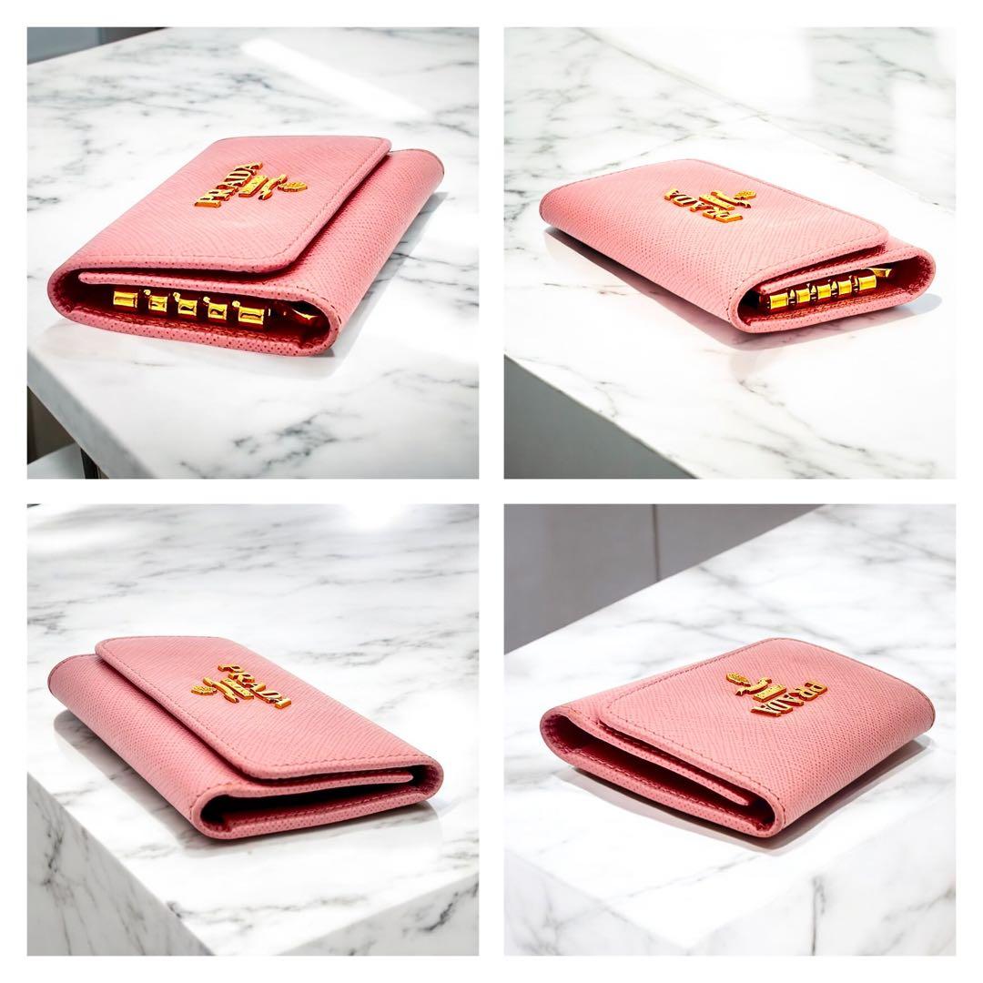 ✨極美品✨PRADA プラダ 4連キーケース サフィアーノレザー ピンク