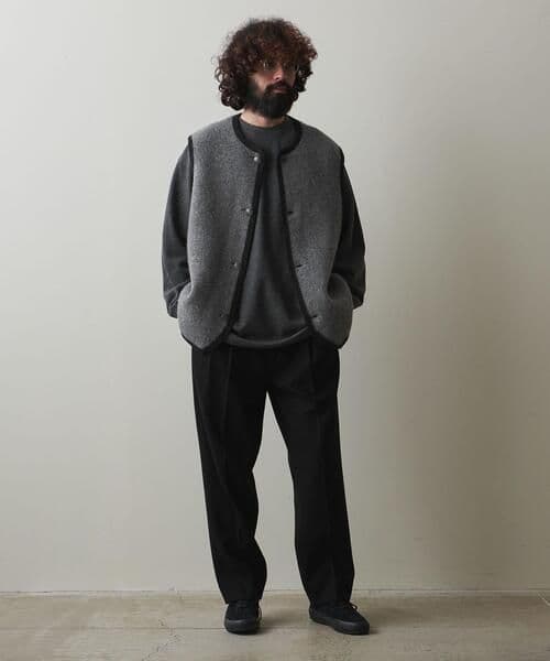 Steven alan ウール ツープリーツ スラックス BOLD ブラック M