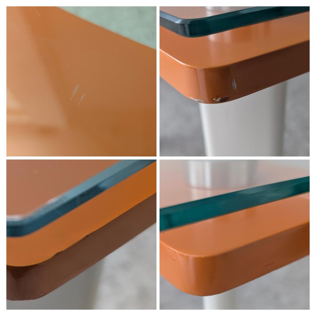 00s OLD ガラス サイド テーブル スペースエイジ ポップ Y2K 小さめ