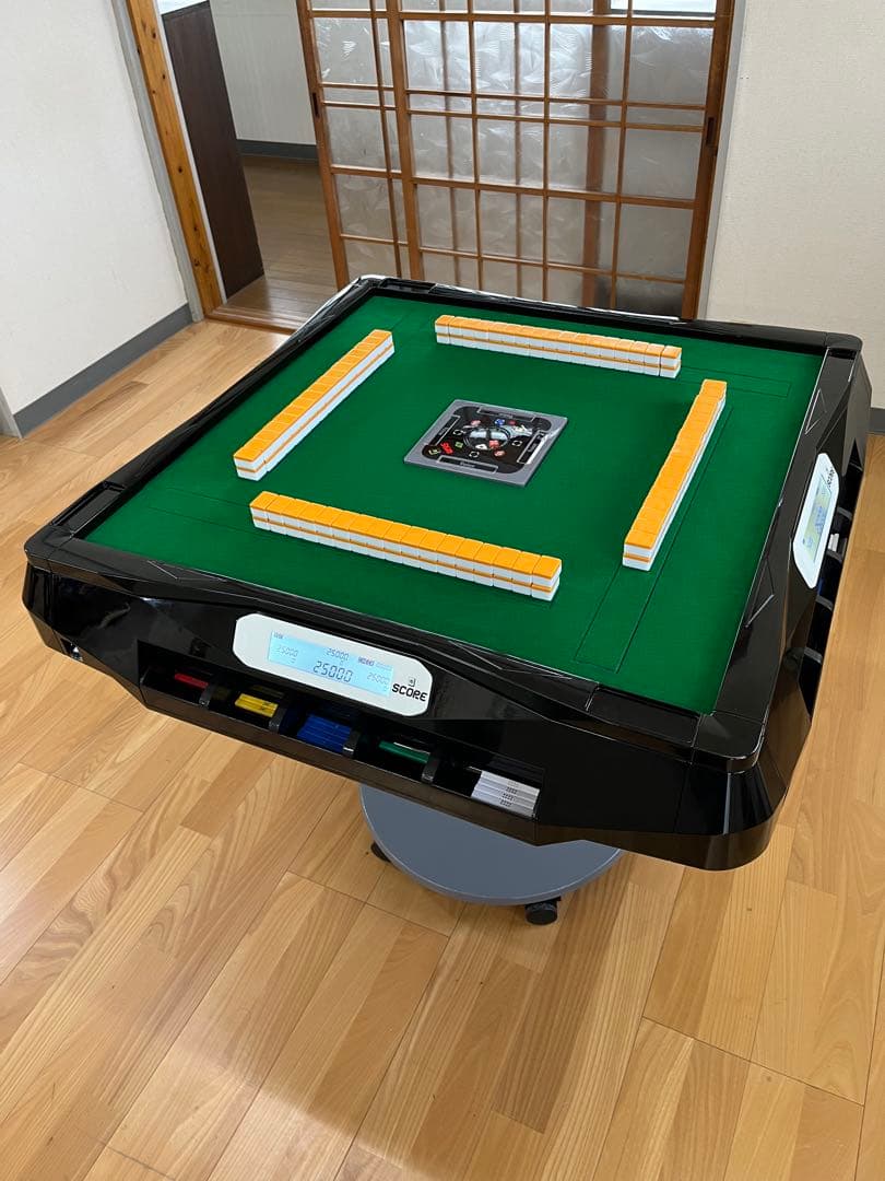 全自動麻雀卓 スリムヴォイススコア28 【折りたたみ・移動式脚】ブラック