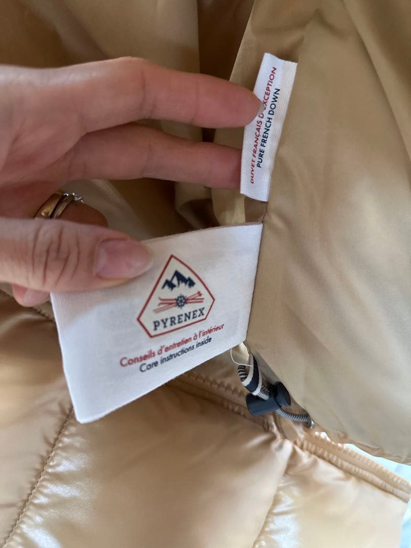 PYRENEX ベージュ ダウンベスト XL