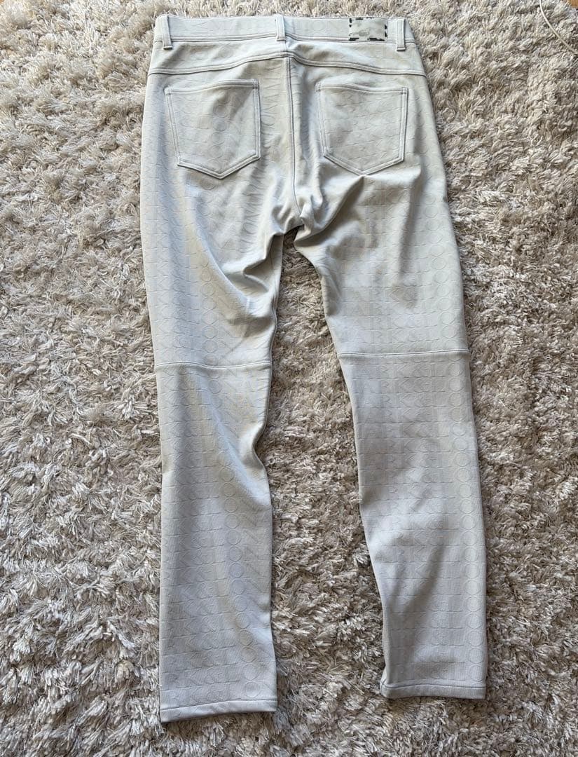 MARK&LONA マークアンドロナ ストレッチ パンツ ロゴ総柄グレー50