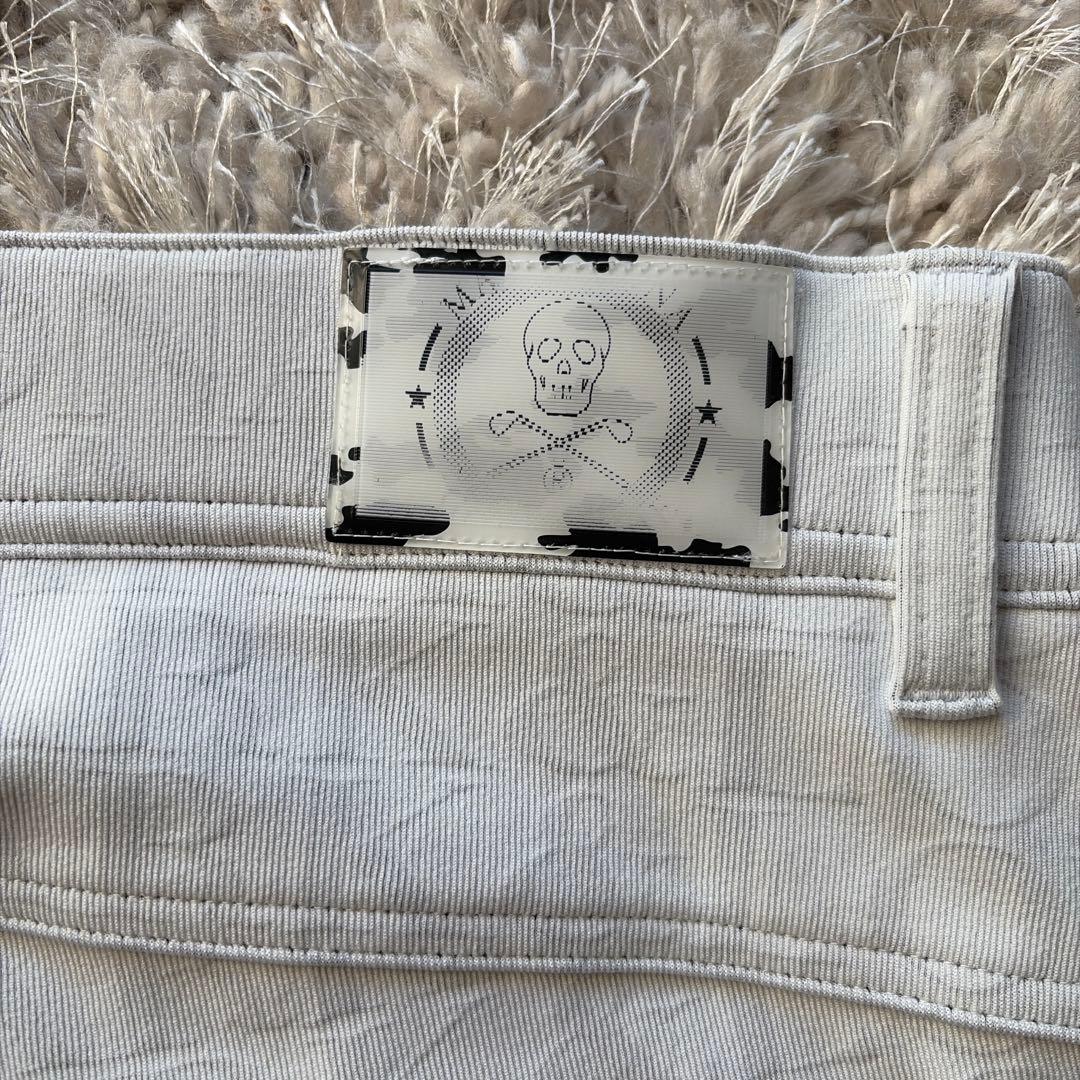 MARK&LONA マークアンドロナ ストレッチ パンツ ロゴ総柄グレー50