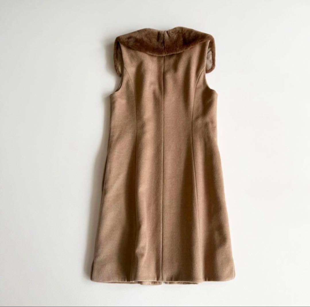 ◾️美品　フォクシー　foxy　デイジーリン　ジレ　ベスト　キャメル　ファー