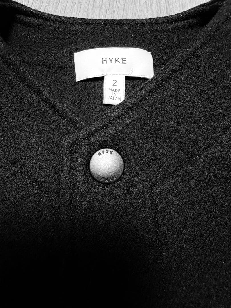 【再値下げ】美品　HYKE WOOL WORK ロングベスト　　 ブラック