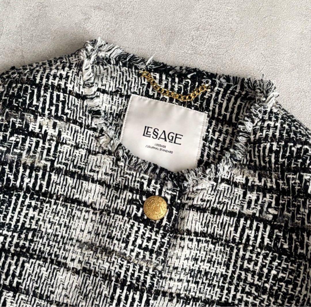 ジャーナルスタンダードレサージュ 美品 GIOLICAツイードWIDEジャケット