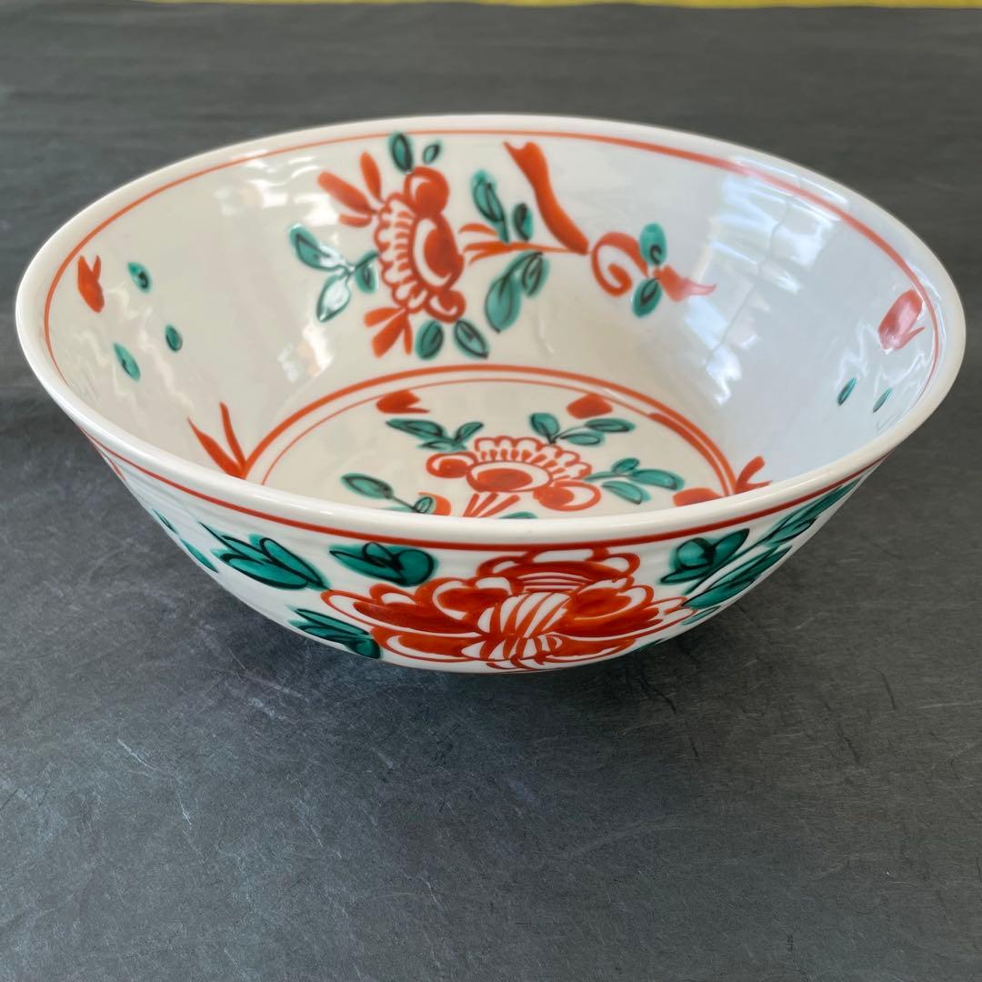 樋山真弓　染付 輪花5寸鉢 + 赤絵7寸鉢 2点セット