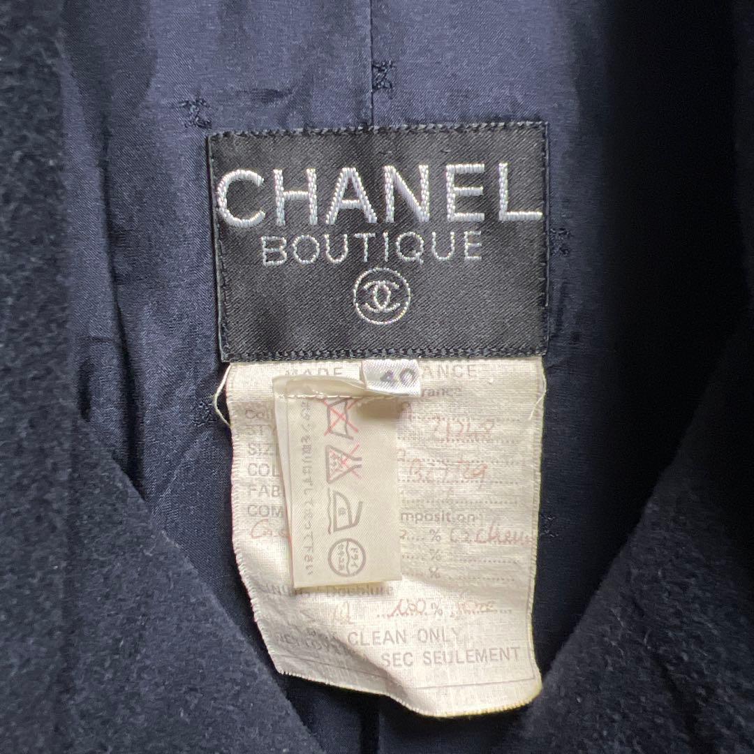 CHANEL シャネル　ココボタン コート カシミヤ100% ブラック　40