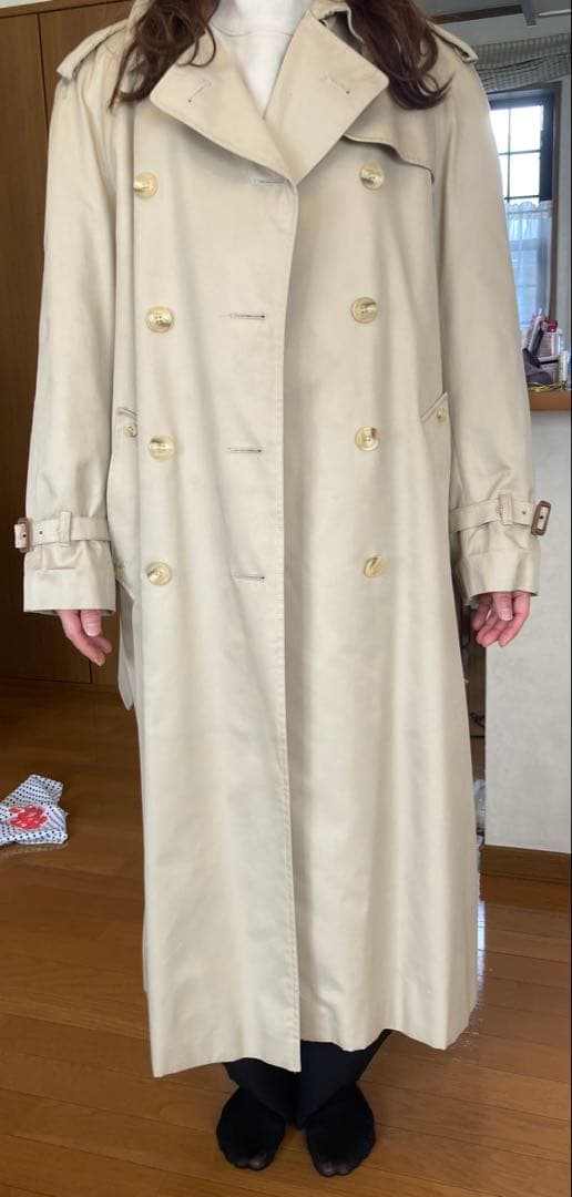 Aquascutumレディース　ロングトレンチコート ベージュ　Lサイズ