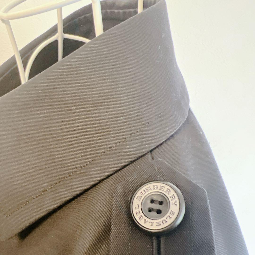 バーバリー ショートトレンチコート ノバチェック ベルト付き 黒 38