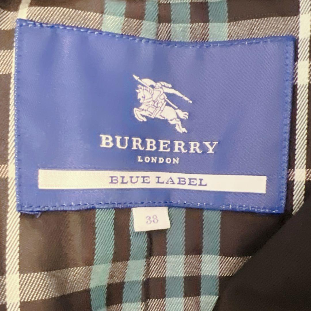 バーバリー ショートトレンチコート ノバチェック ベルト付き 黒 38