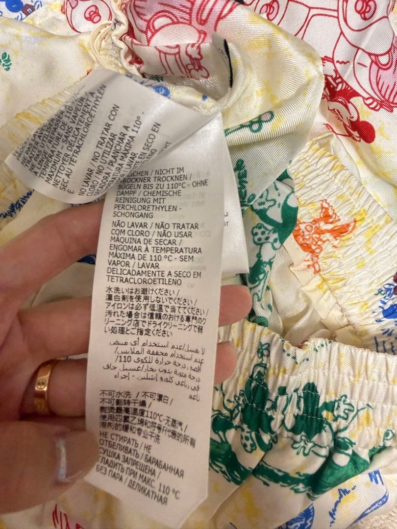 「良品」GUCCI×ディズニーコラボ100%シルクパンツ36