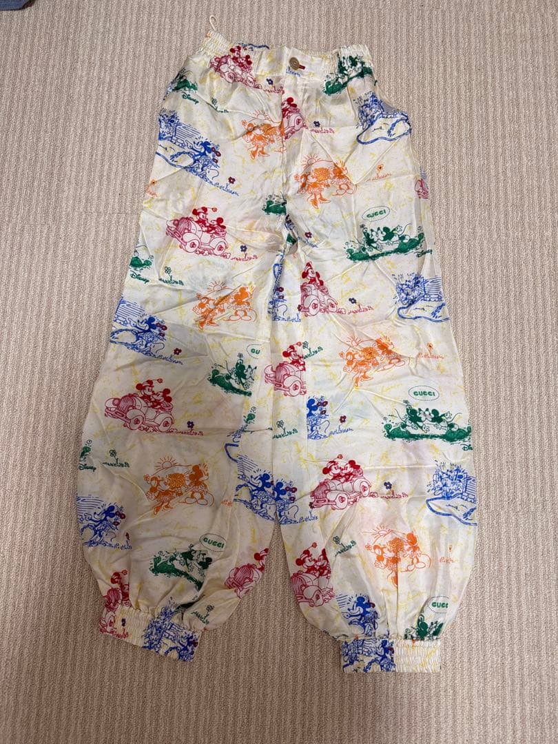「良品」GUCCI×ディズニーコラボ100%シルクパンツ36