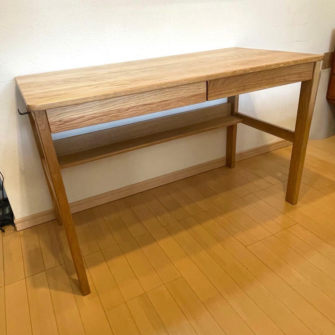無印良品　オーク　無垢材　デスク