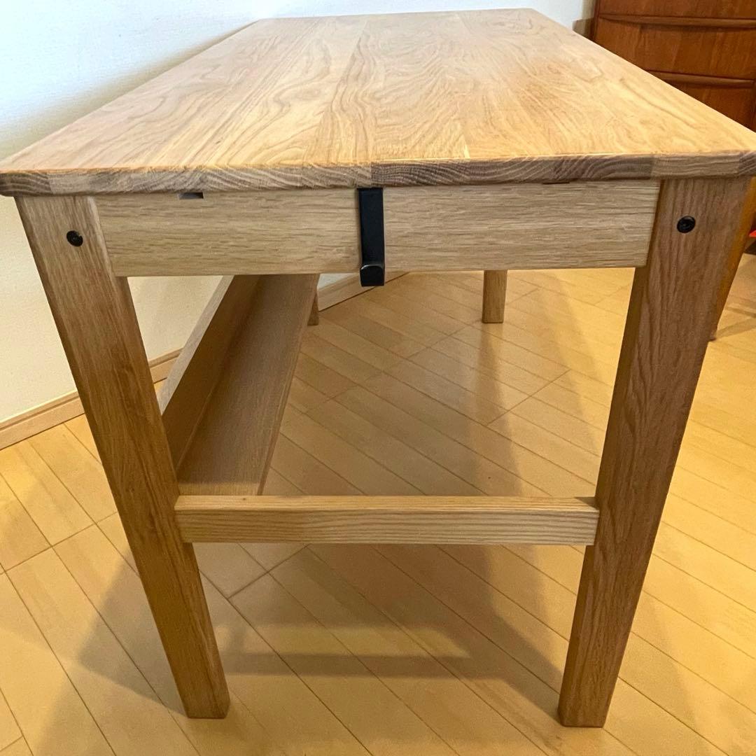 無印良品　オーク　無垢材　デスク