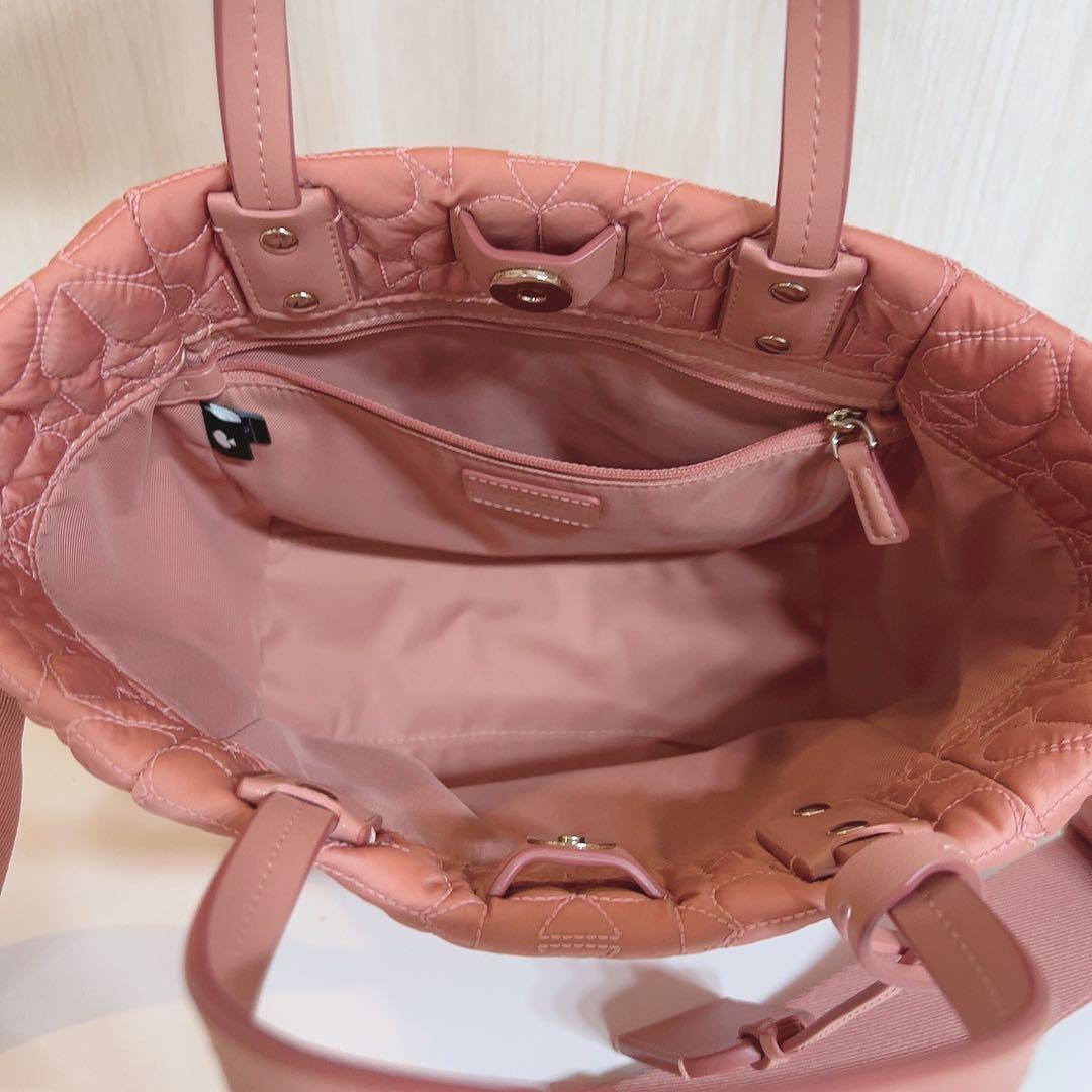 ケイトスペード ティリーキルテッドスモール トート コスメティックピンク