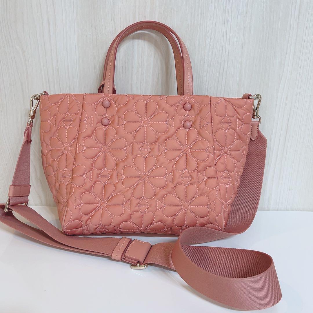 ケイトスペード ティリーキルテッドスモール トート コスメティックピンク