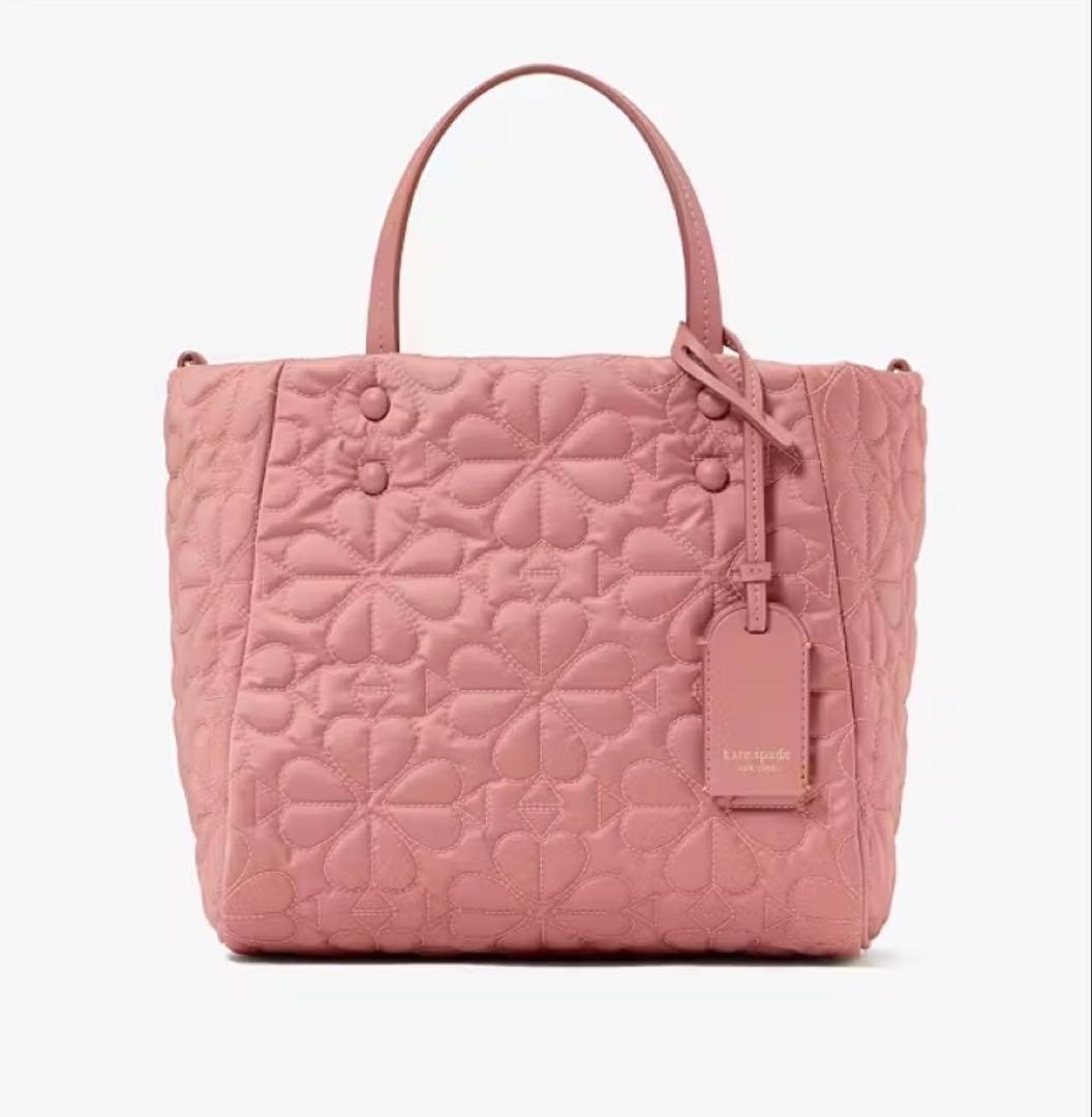 ケイトスペード ティリーキルテッドスモール トート コスメティックピンク