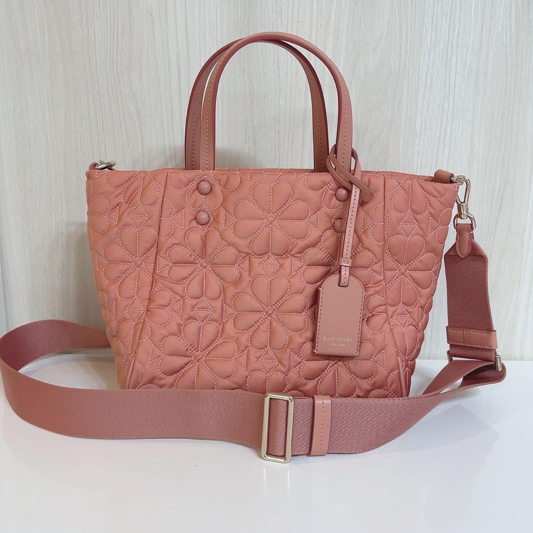 ケイトスペード ティリーキルテッドスモール トート コスメティックピンク
