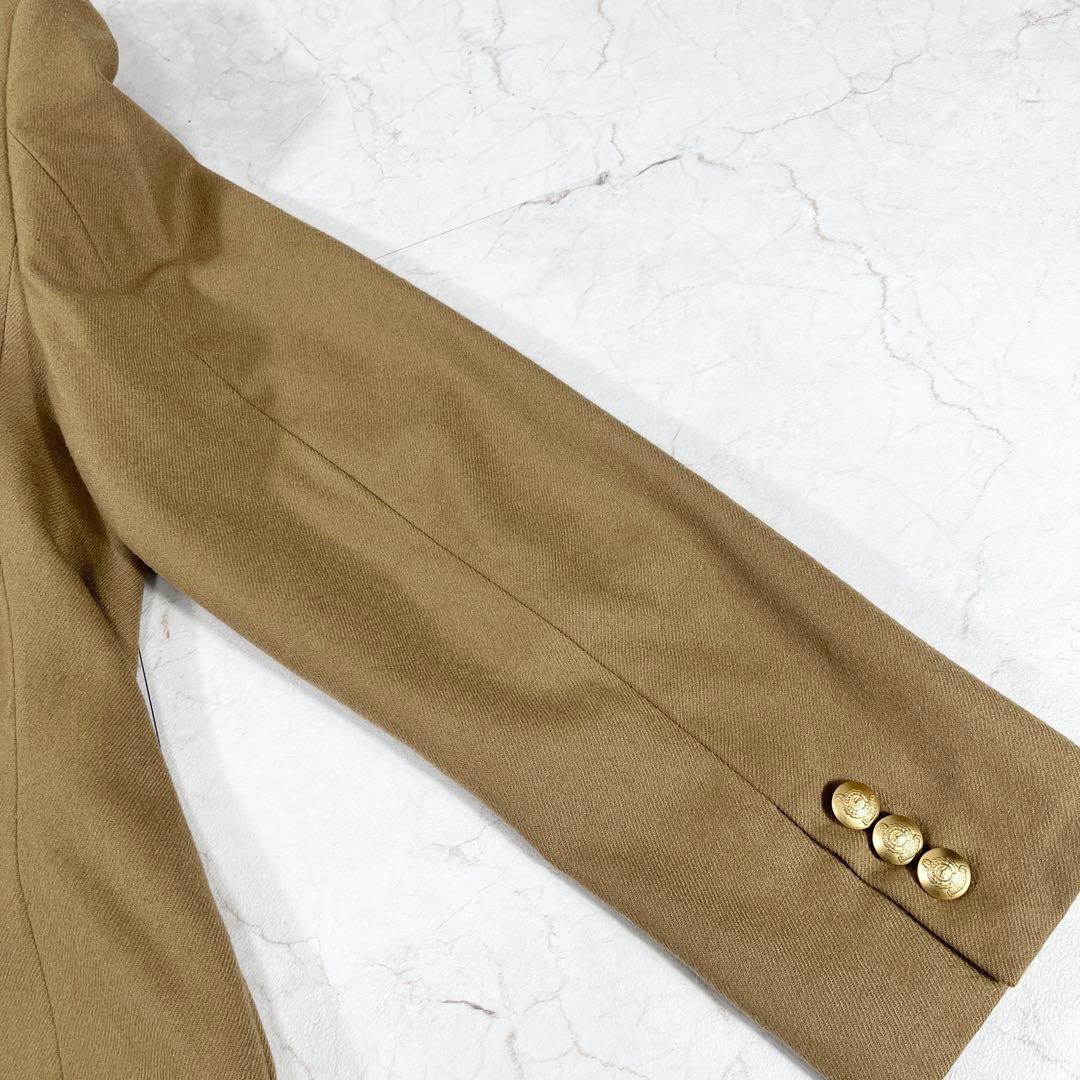 ✨美品バーバリーズ ダブルテーラードジャケット 金ボタン 希少キャメル ワッペン