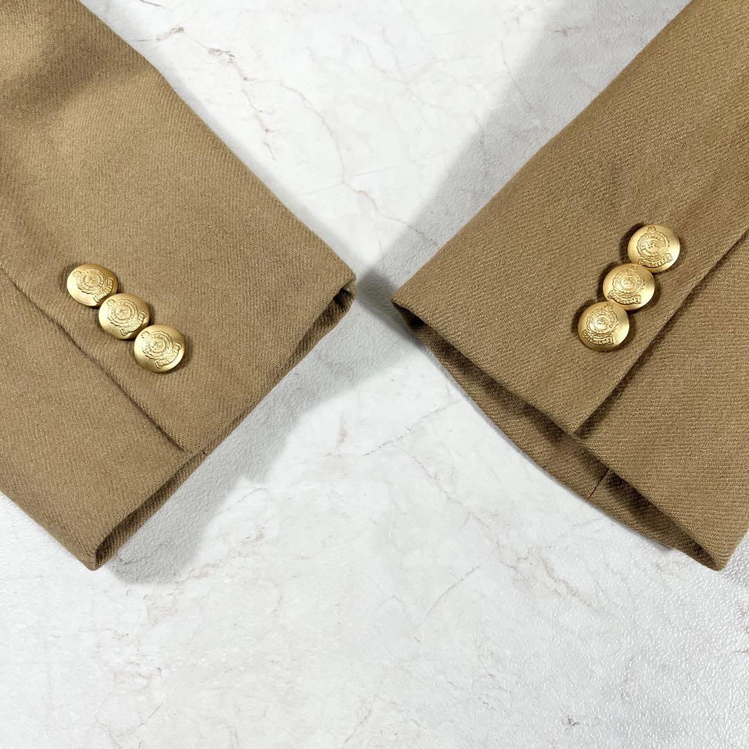 ✨美品バーバリーズ ダブルテーラードジャケット 金ボタン 希少キャメル ワッペン