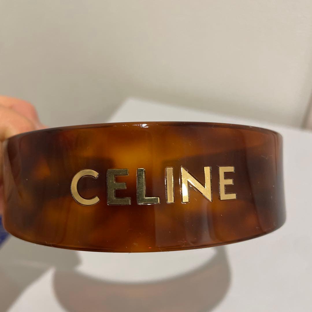 CELINE ブラウン ロゴ ヘアバンド