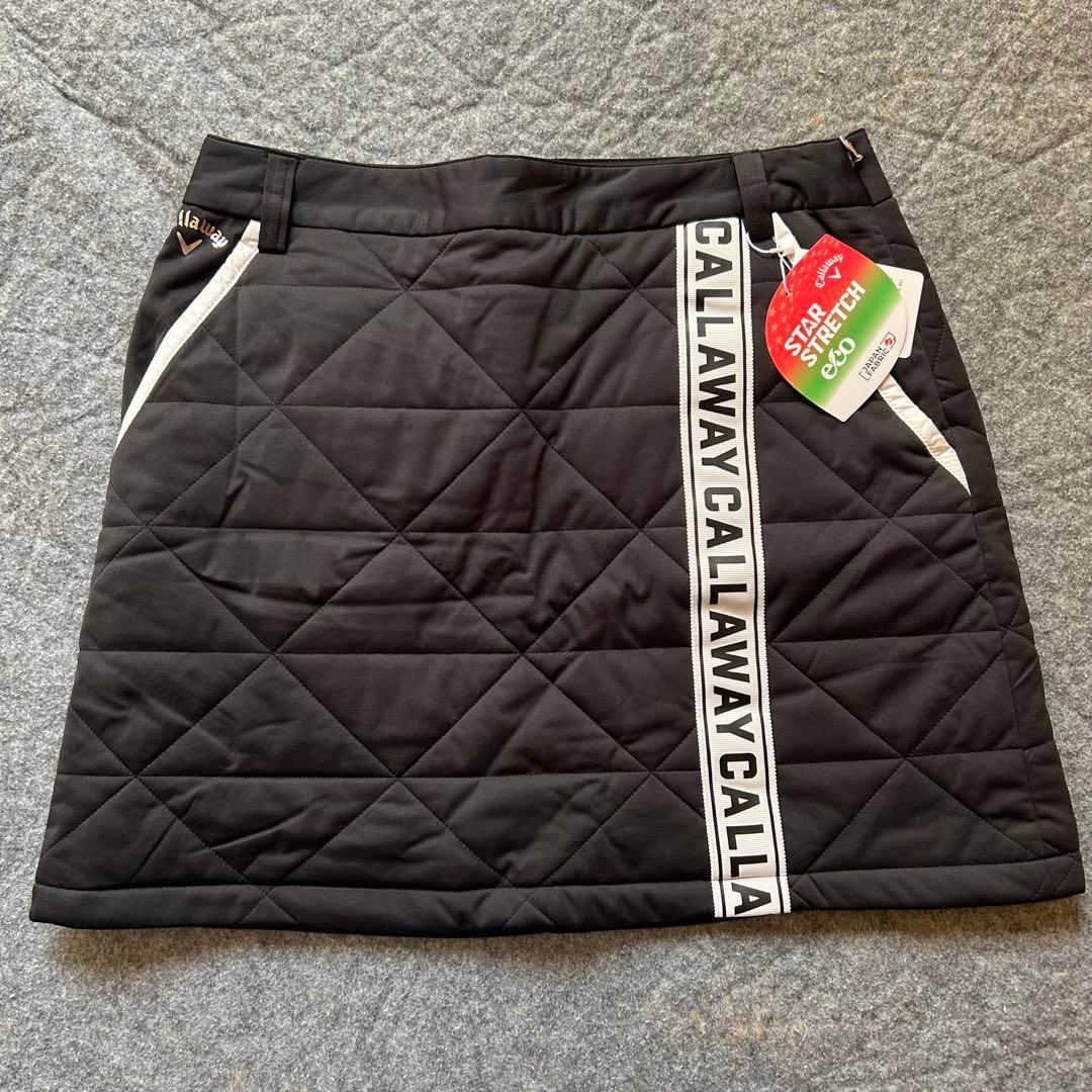 【L★新品未使用】Callaway レディース ゴルフスカート 黒 中綿 防風