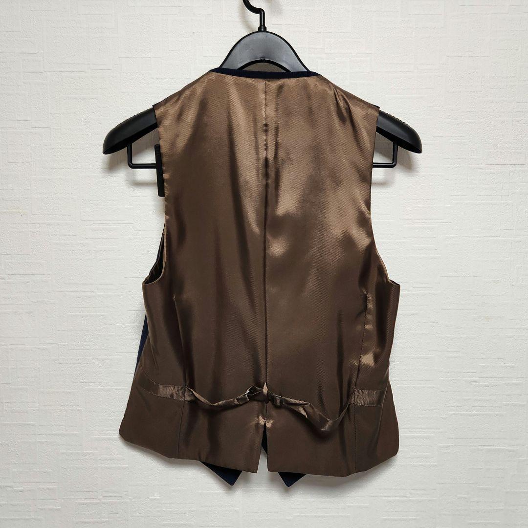 スーツセレクト　メンズ　スーツ　スリーピース　マルゾット　濃紺　チェック　細身