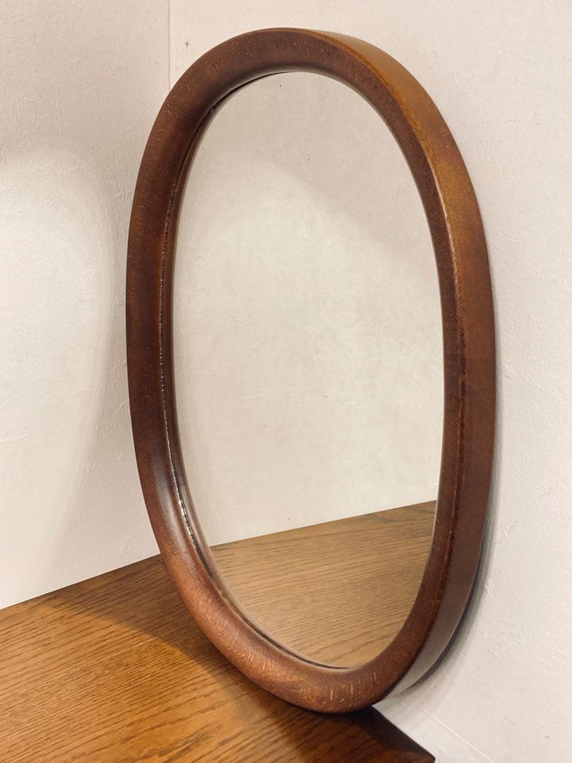 秋田木工 柳宗理 ウォールミラー 小判型 古代色 昭和レトロ ジャパニーズモダン