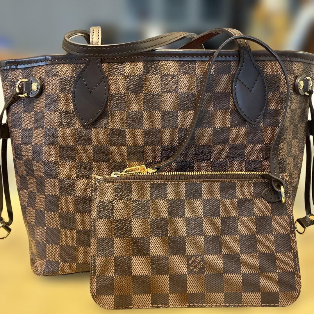 LOUIS VUITTON ダミエ・エベヌ トートバッグPMポーチ付き