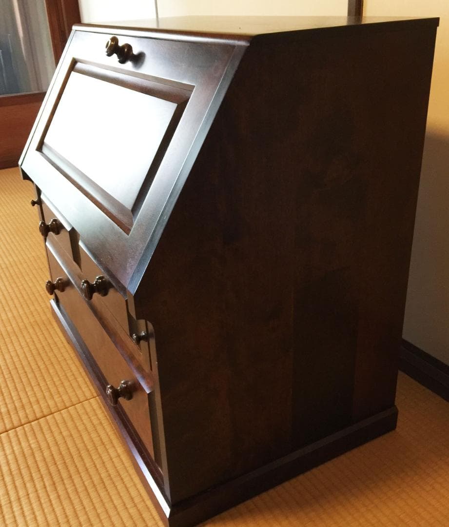 北海道民芸家具 和室 小物入れ 兼 蓋を開けると文机 にもなる