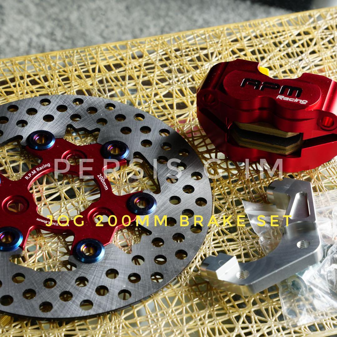 ヤマハジョグ系200mm赤 レッド ディスク ラジアルキャリパー ビッグローター