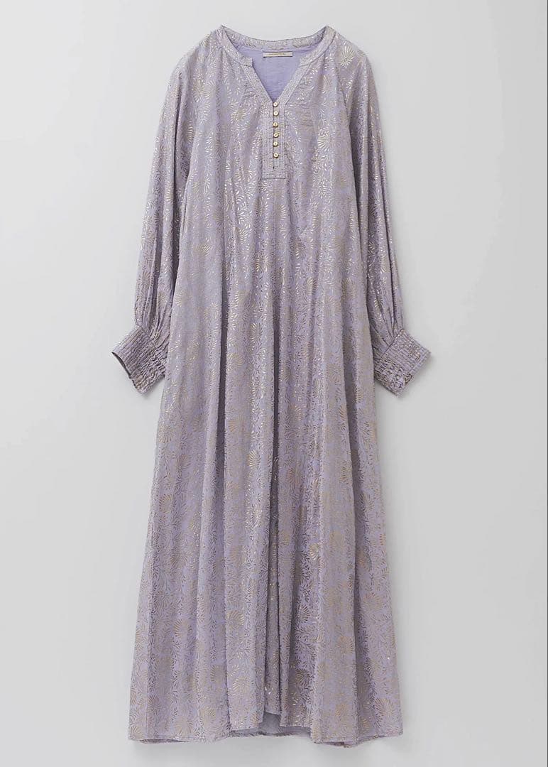 ne Quittez pas ゴールド箔プリントアラベスク柄　パープル　ヌキテパ