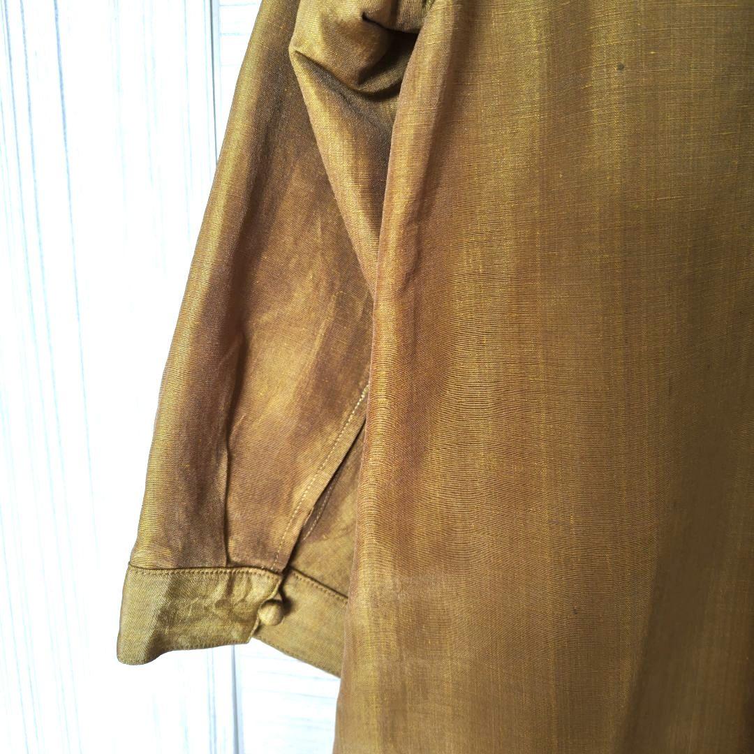 ヨーガンレール　マスタード　麻　絹　チュニックブラウス　ババグーリ