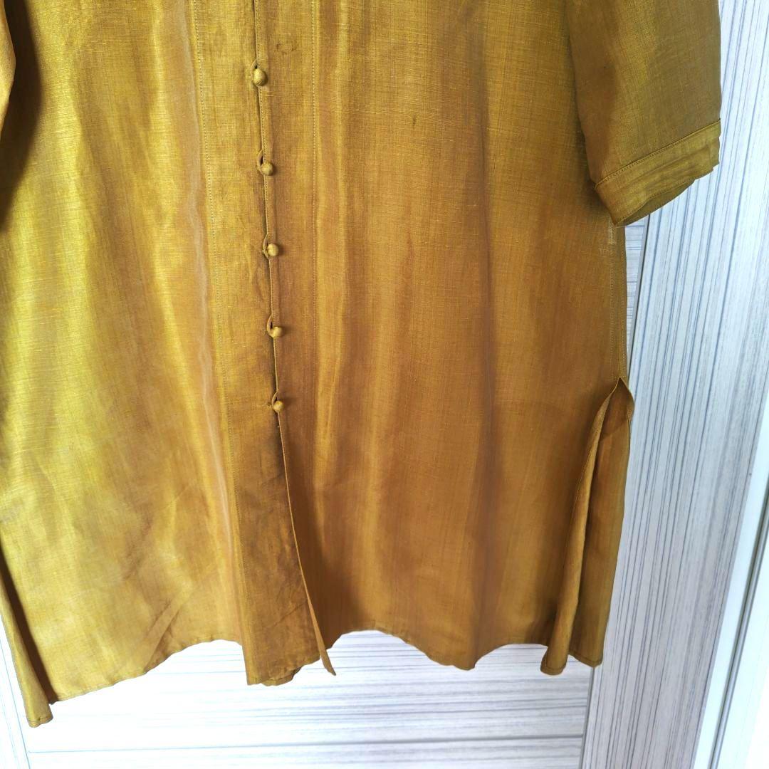 ヨーガンレール　マスタード　麻　絹　チュニックブラウス　ババグーリ