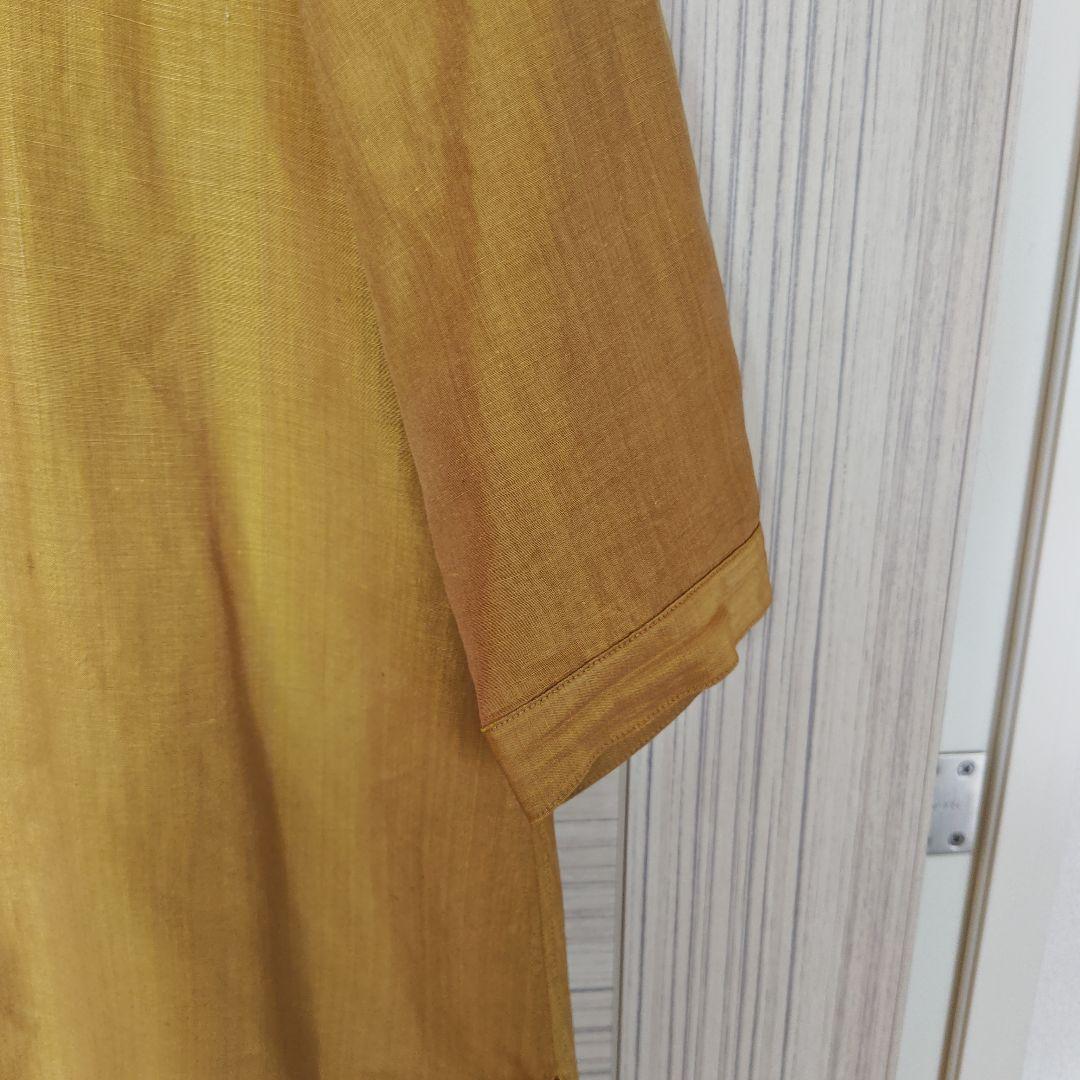 ヨーガンレール　マスタード　麻　絹　チュニックブラウス　ババグーリ