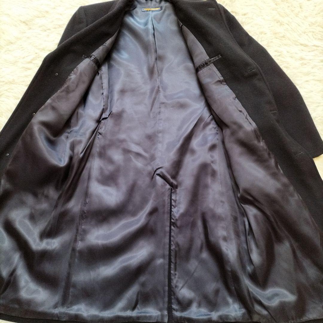 ブルックスブラザーズ　カシミヤ混　チェスターコート　ロング　ラム　ネイビー