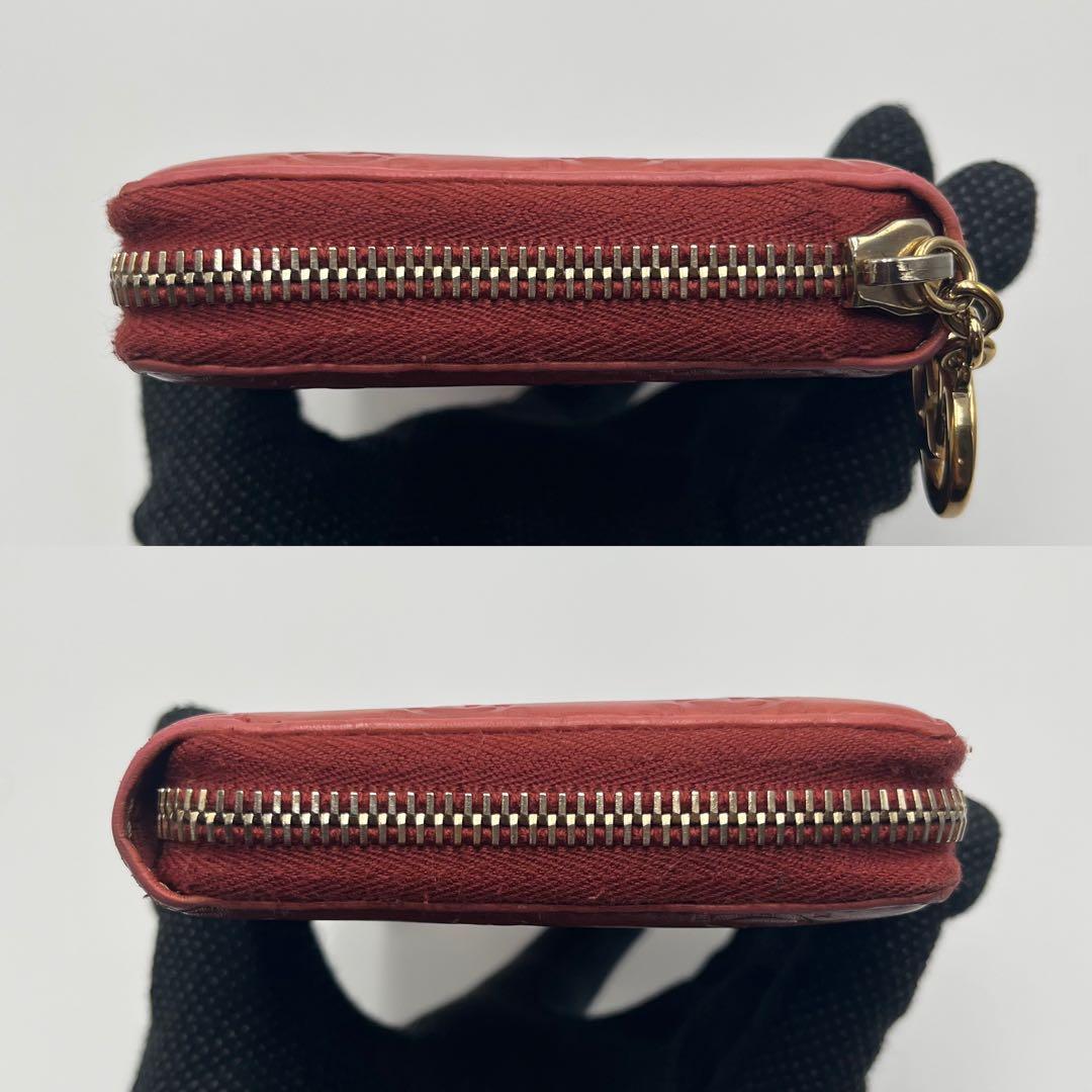 ハ*ス様 グッチ ラウンドジップ シマ ピンク レザー レザー 直営店ショップカ