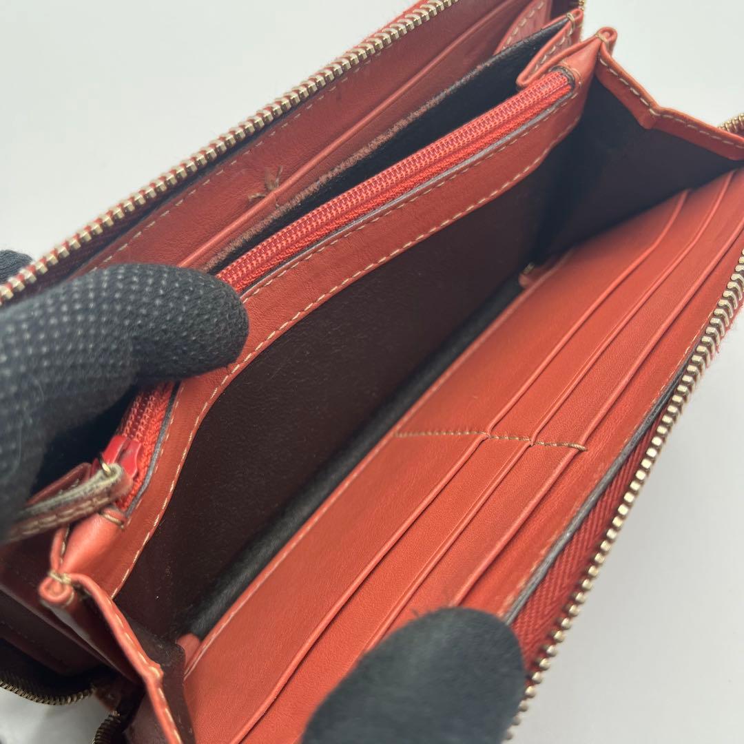 ハ*ス様 グッチ ラウンドジップ シマ ピンク レザー レザー 直営店ショップカ