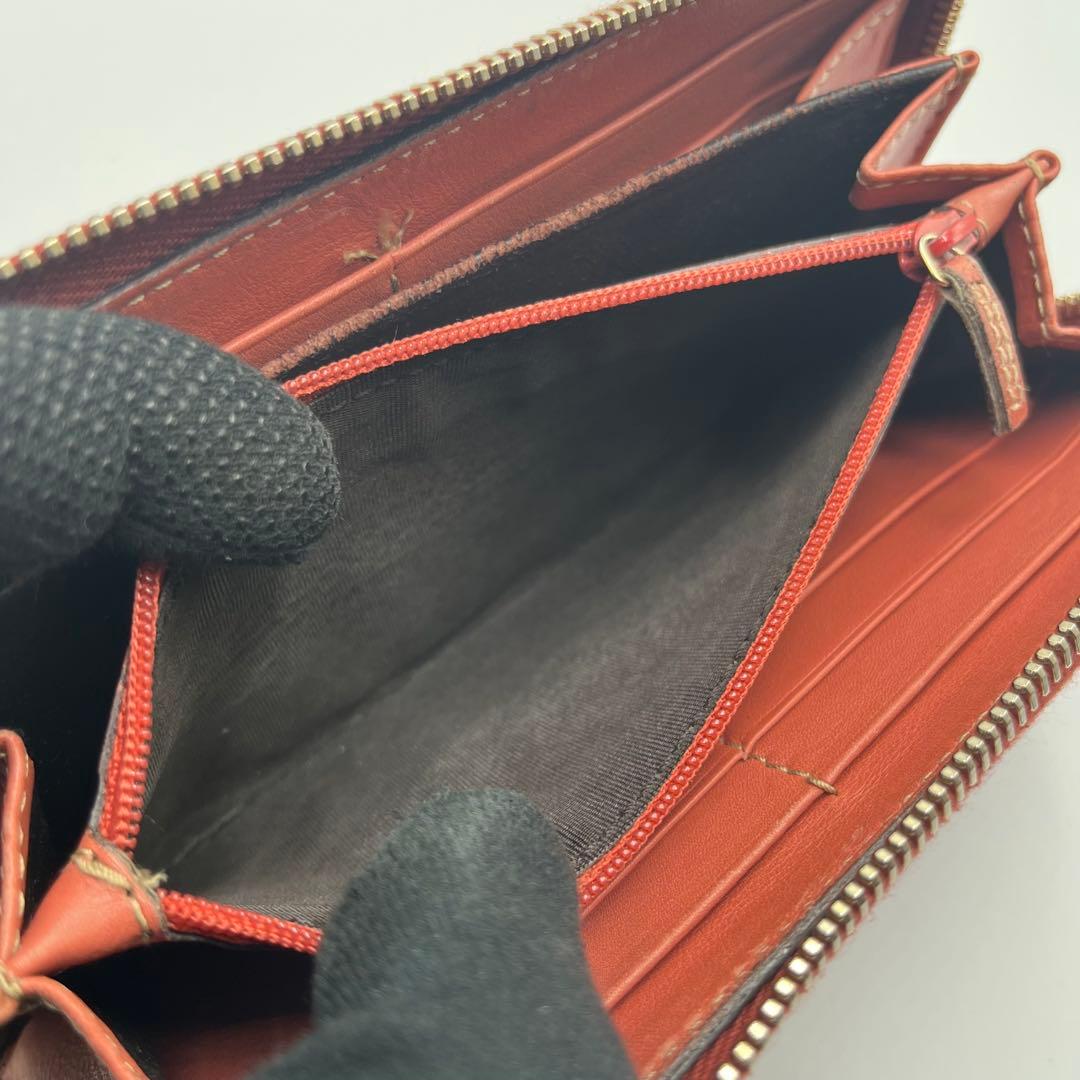 ハ*ス様 グッチ ラウンドジップ シマ ピンク レザー レザー 直営店ショップカ