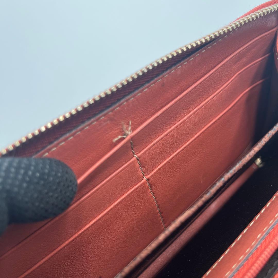 ハ*ス様 グッチ ラウンドジップ シマ ピンク レザー レザー 直営店ショップカ