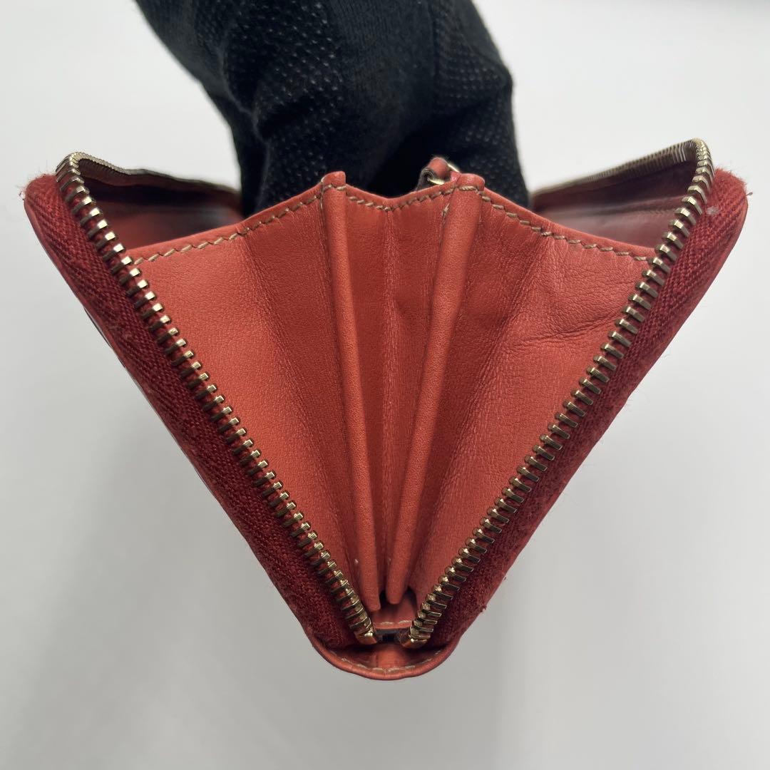 ハ*ス様 グッチ ラウンドジップ シマ ピンク レザー レザー 直営店ショップカ