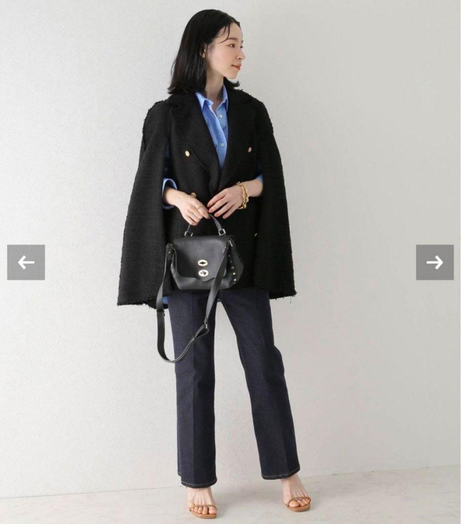 【試着のみ】PlageツィードケープジャケットGIRL