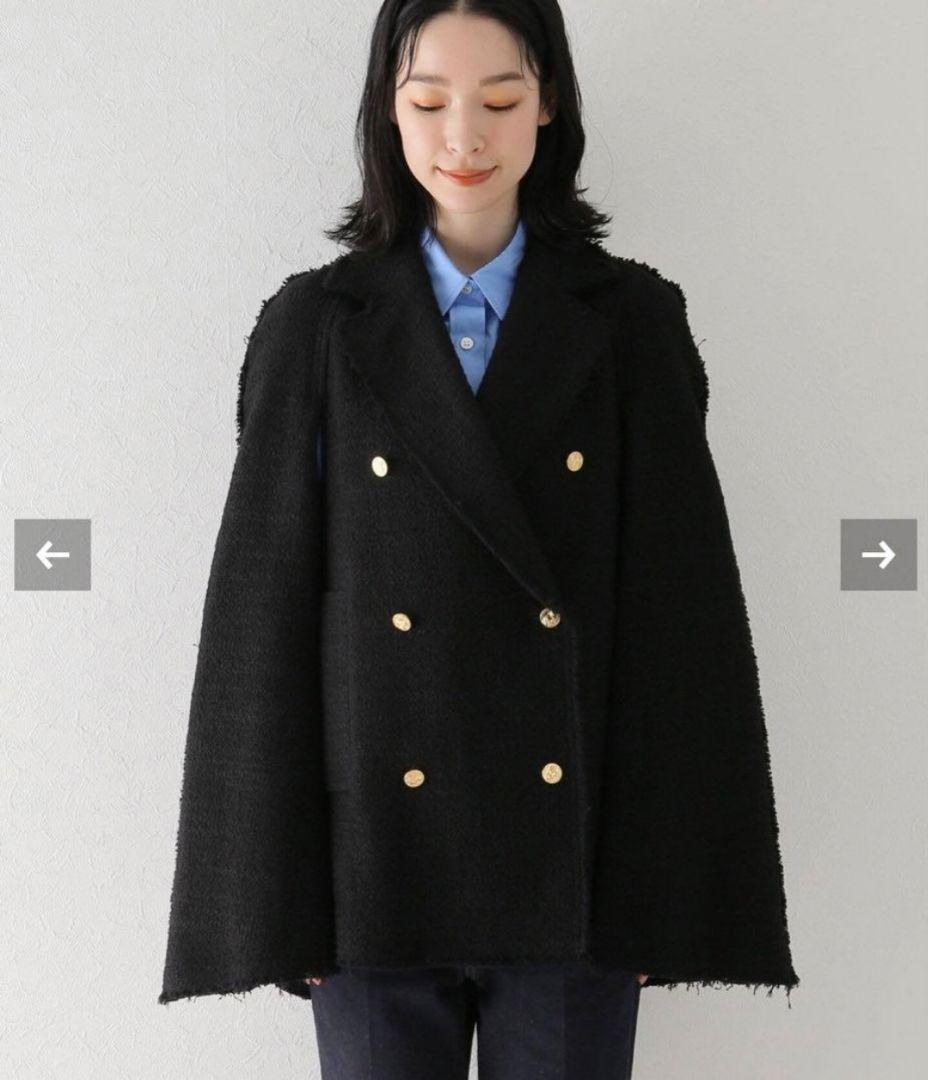 【試着のみ】PlageツィードケープジャケットGIRL