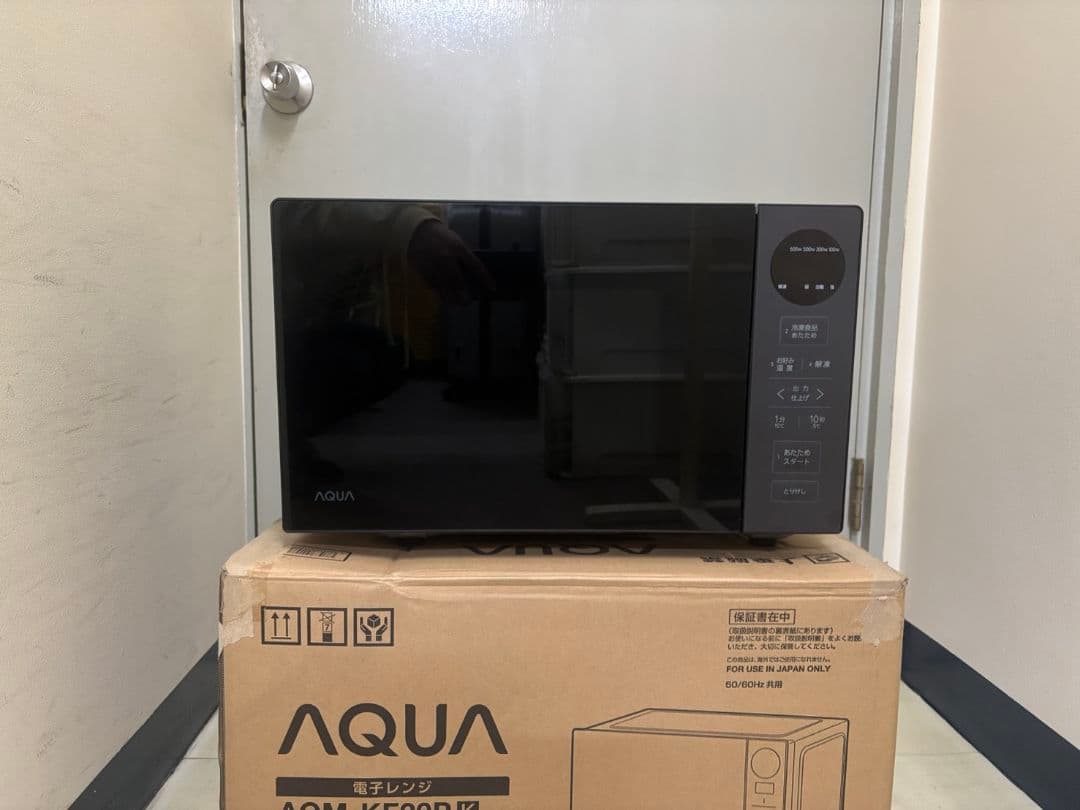 リファビッシュ品☆極美品AQUA電子レンジフラットテーブル AQM-KF20A黒