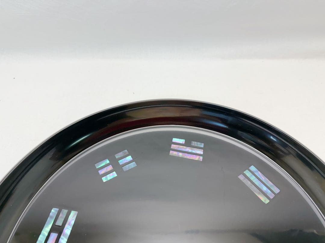 ほぼ未使用 茶道具 黒塗 螺鈿細工 青貝 八卦盆 元箱