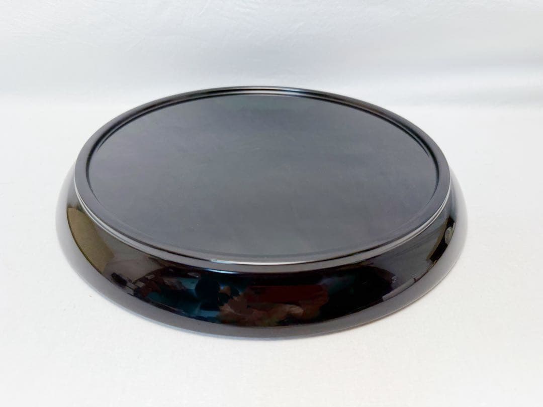 ほぼ未使用 茶道具 黒塗 螺鈿細工 青貝 八卦盆 元箱