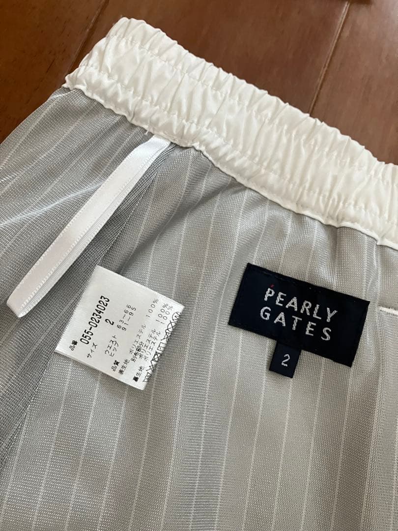 パーリーゲイツ　プリーツスカート　蓄熱　撥水　白　サイズ2