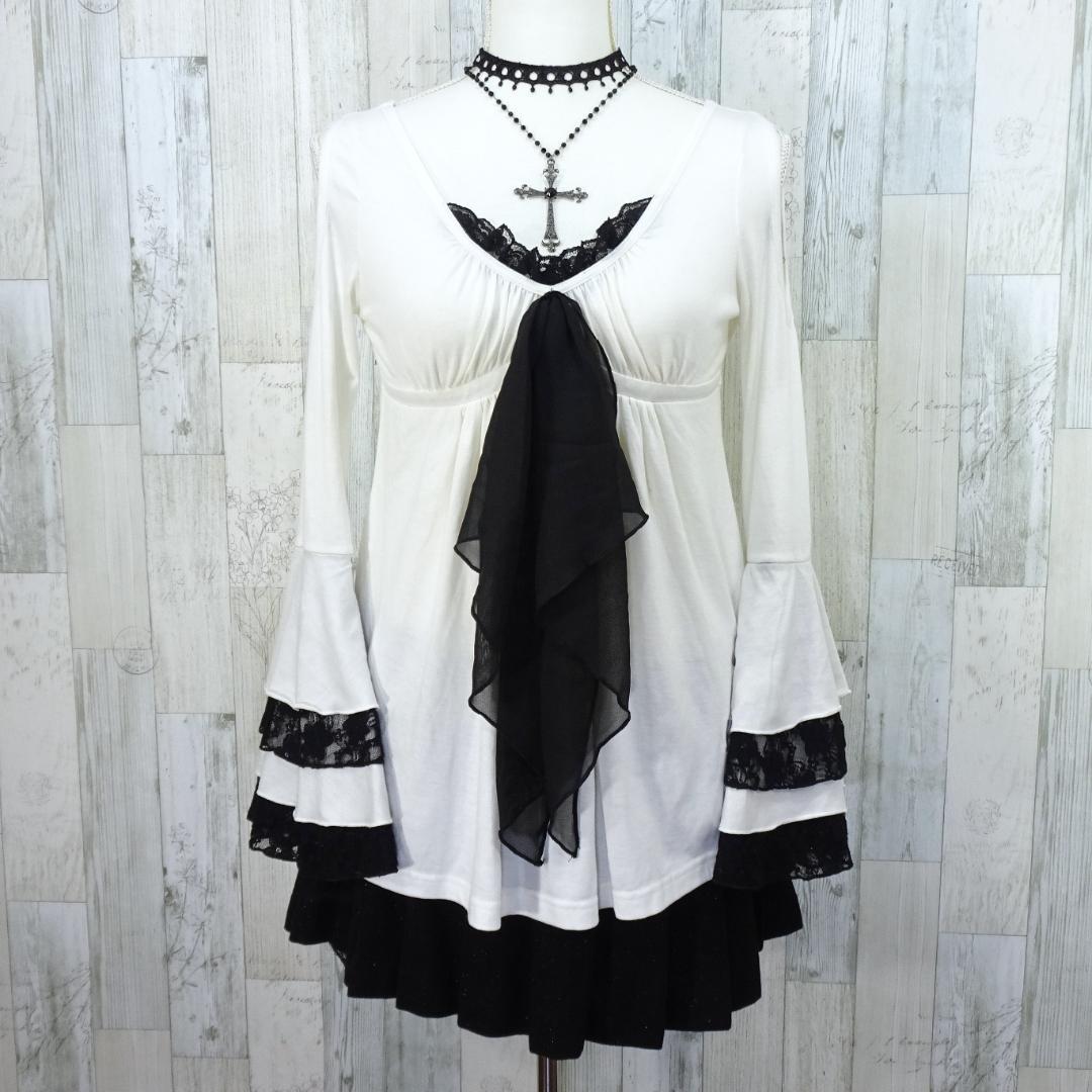 GOLDS infinity チュニック フレアスリーブ 肩見せ 装飾 フリル