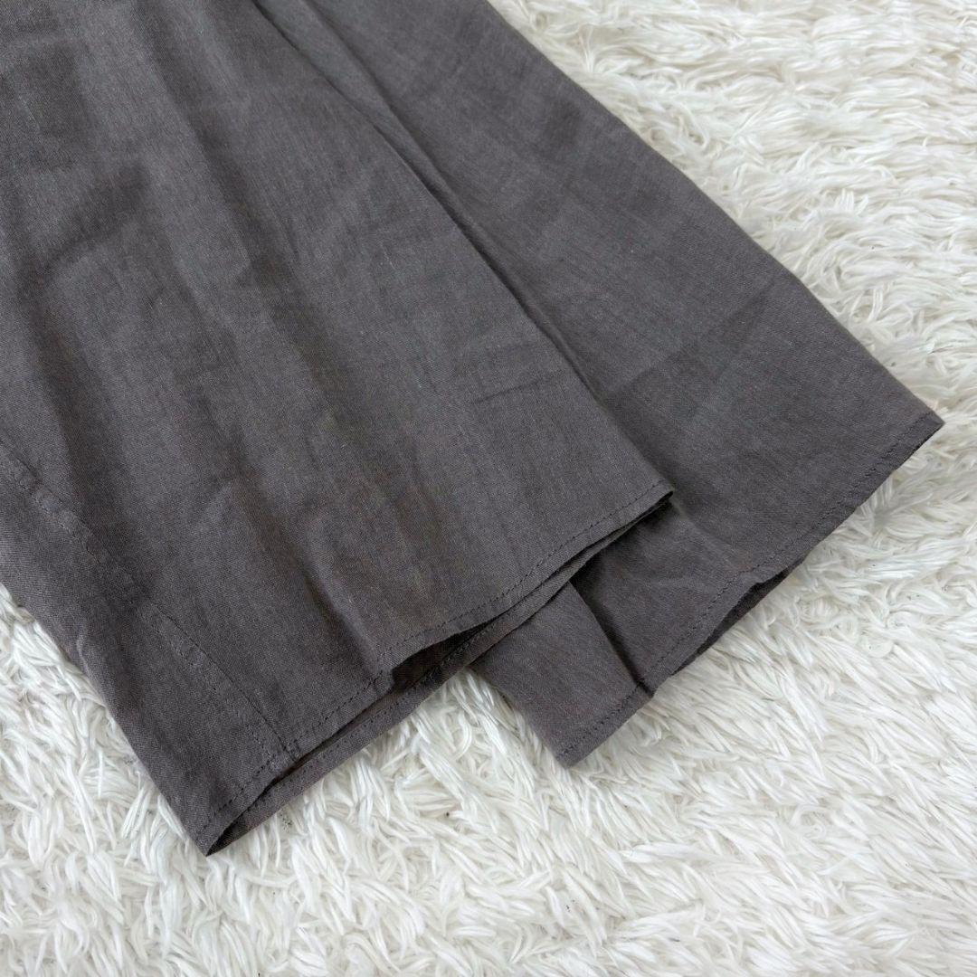 ヨーガンレール チュニック フレア ギャザー グレー インド綿 飾りボタン L